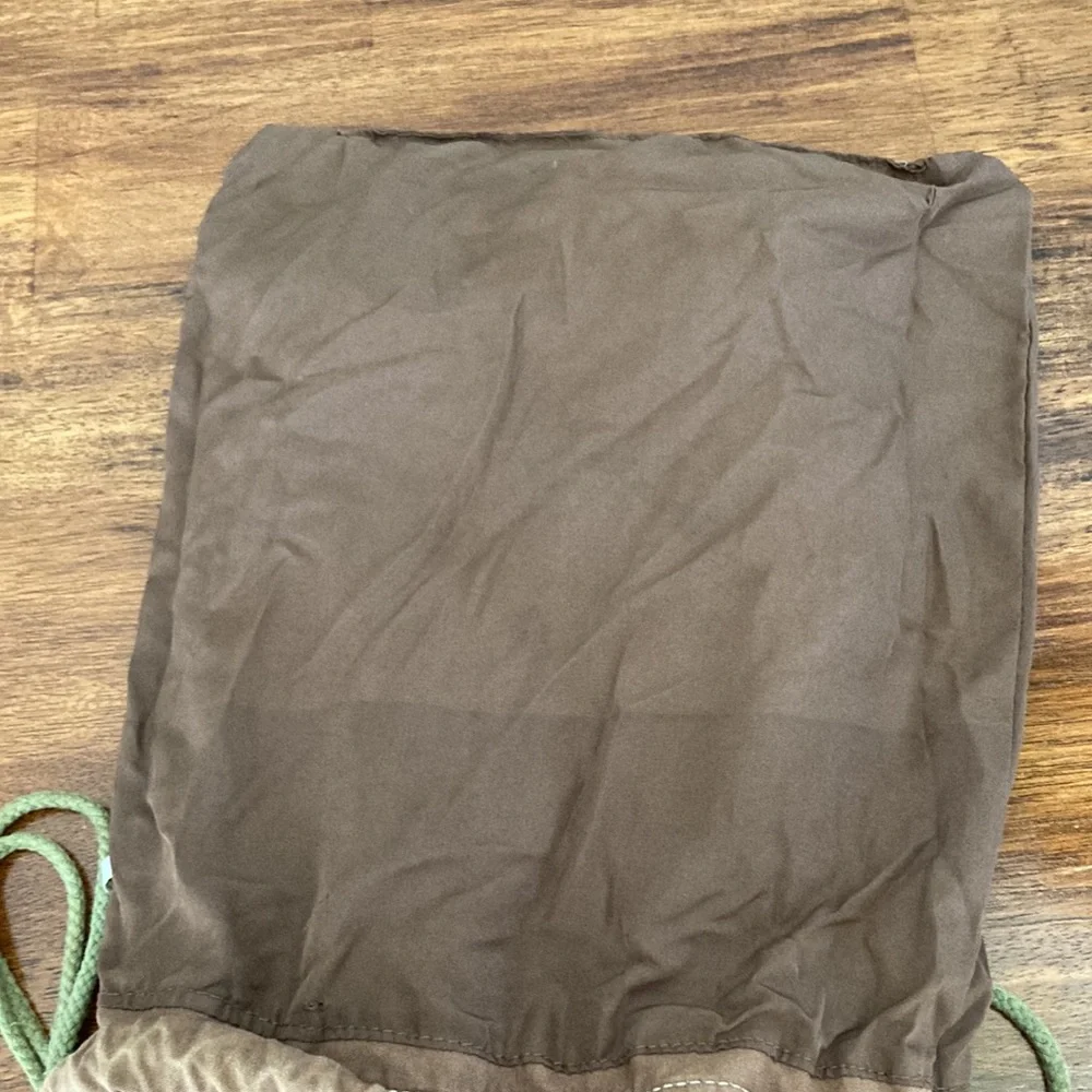 Ruffled Drawstring Bag Backpack Plaid Brown Frills Y2K Casual Lizzie McGuire